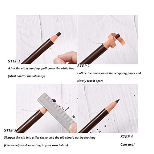 Lápiz de cejas impermeable waterproof eyebrow profesional Cable de extracción Peel-off Definición de fórmula no pegajosa para un maquillaje perfecto Acabado 5 colores