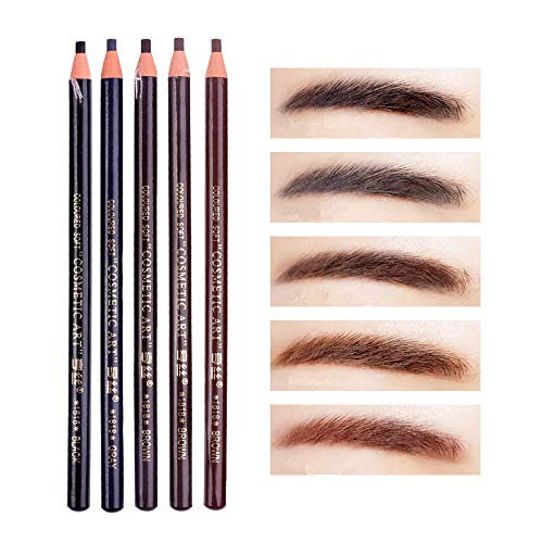 Lápiz de cejas impermeable waterproof eyebrow profesional Cable de extracción Peel-off Definición de fórmula no pegajosa para un maquillaje perfecto Acabado 5 colores