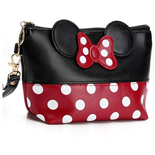 Las Orejas De Minnie Mouse Estilo De Los Lunares Bolsa De Cosméticos - Multifunción Del Maquillaje Del Bolso De Viaje Con Cierre De Cremallera