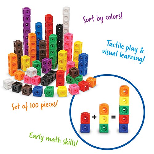 Learning Resources- Cubos Mathlink (Set de 100), Color (LER4285) , color, modelo surtido