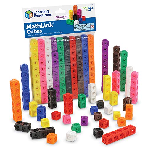 Learning Resources- Cubos Mathlink (Set de 100), Color (LER4285) , color, modelo surtido