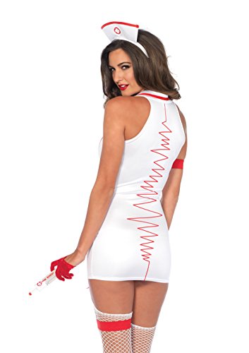 Leg Avenue Heart Stopping Nurse Disfraz de enfermera Mujer Color Blanco Rojo M