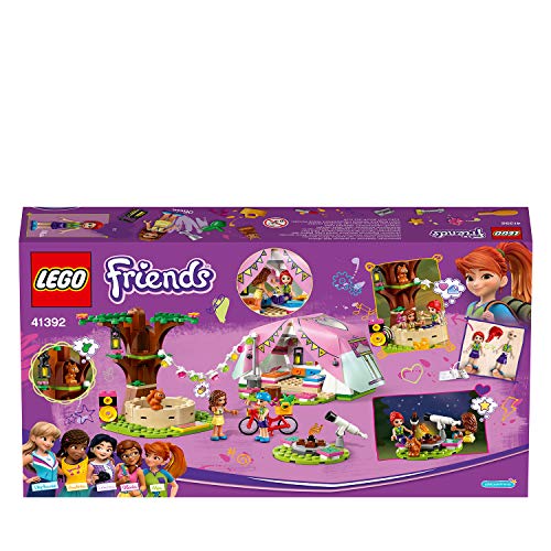 LEGO Friends - Glamping en la Naturaleza, Set de Construcción de Aventuras con Tienda de Campaña de Juguete y Bicicleta Roja, Incluye Muñecas de Olivia y Mia (41392)