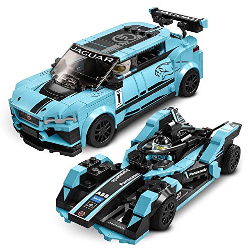 LEGO Speed Champions - Formula E Panasonic Jaguar Racing GEN2 car & Jaguar I-PACE eTROPHY, Juguete de Construcción con 2 Coches para Jugar a las Carreras (76898)