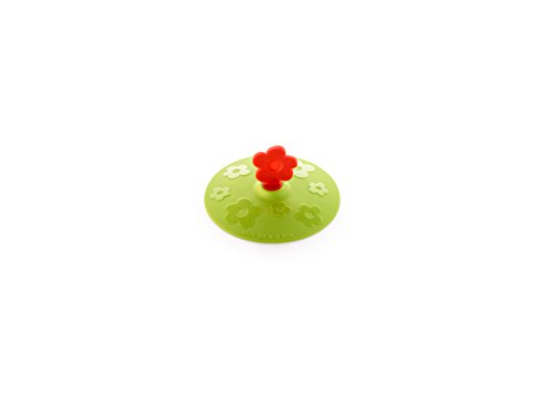 Lékué Tapa de succión Flor, 10,5 cm, Silicona, Verde, 10.5 cm