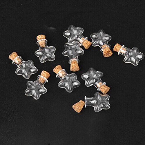 LEORX Botella Corcho Encantos de frascos vidrio vacío Mini Mini cristal Desean Botella tarros colgante -10pcs