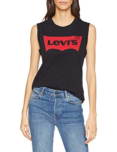 Levi's On Tour Camiseta Deportiva de Tirantes, Negro (Red Hsmk Tank Black 0023), X-Small para Mujer