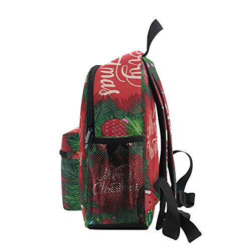 LIANCHENYI - Mochila escolar unisex con marco de Navidad con ramas de pícea para exteriores 2º 3º grado 4º grado Mochila escolar para niños y niñas