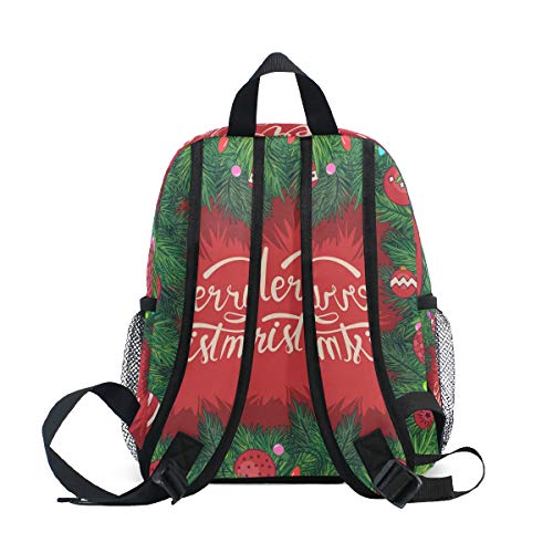 LIANCHENYI - Mochila escolar unisex con marco de Navidad con ramas de pícea para exteriores 2º 3º grado 4º grado Mochila escolar para niños y niñas