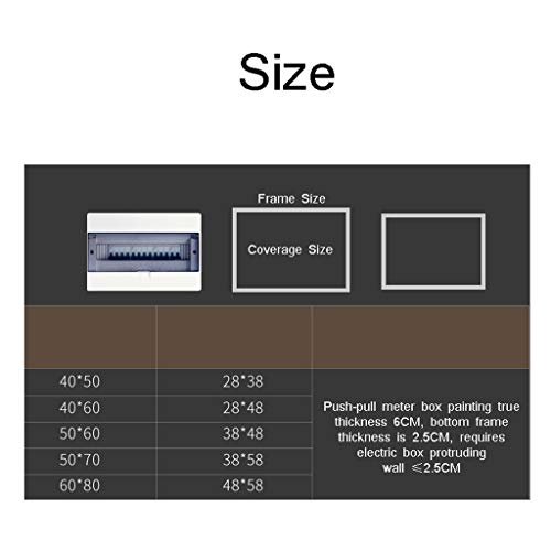 LITING Caja de medidor de Electricidad Pintura Decorativa a Prueba de Polvo Débil Caja eléctrica Conveniente de Alta definición Push-Pull (Size : Outer40*50CM inner30*40CM)