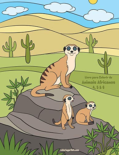 Livro para Colorir de Animais Africanos 4, 5 & 6