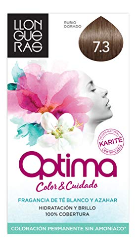 Llongueras Optima Tinte de Cabello Permanente sin Amoniaco Tono #7.3 Rubio Medio Dorado