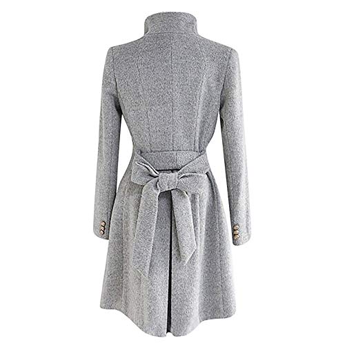 Logobeing Chaqueta Abrigo Mujer Invierno Talla Grande Suéter Abrigo Largo para Mujer Otoño Bolsillo Blusas Manga Larga Estampado Leopardo Moda (M, Gris)