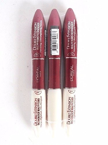 L'oreal paris - 3 x l'oréal paris double extension beauty tubes technology black mascara new