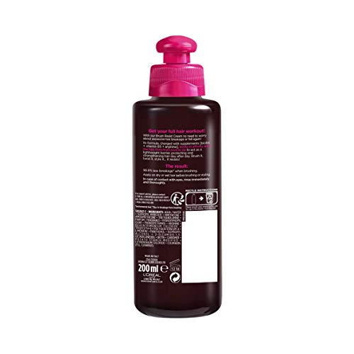 L'Oreal Paris Elvive - Cepillo de pelo frágil resistente a la crema 200 ml con biotina, para caída del cabello