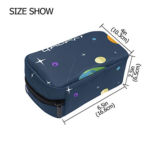 LORONA Galaxies With The World And Other Planets - Bolsa de maquillaje para mujer, diseño de galaxias con el mundo y otros planetas