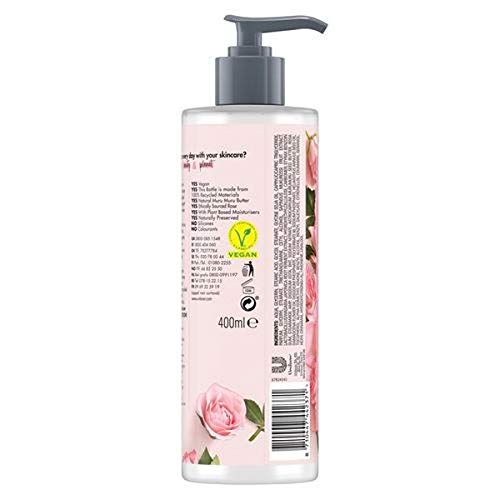 Love Beauty and Planet Lait pour le Corps, Beurre de Muru Muru Naturel et Rose, Eclat Délicat, Certifié Vegan, Bouteille Recyclable 400 ml