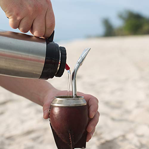 Lujo Natural Calabaza envuelto en cuero de beber Yerba Mate - Con Borde