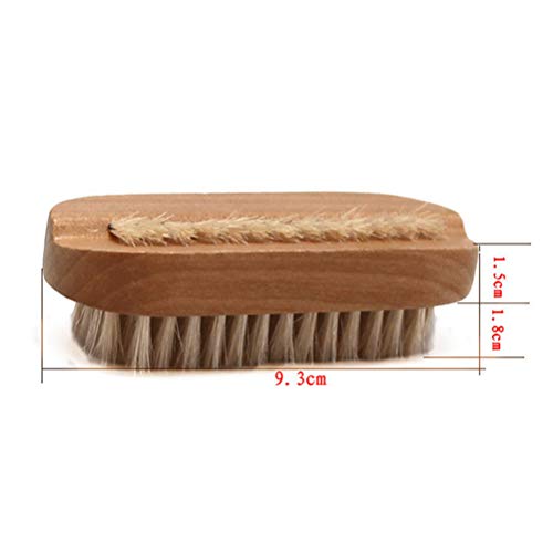 Lurrose 2 piezas Cepillos de cerdas naturales para manos y uñas Cepillo para manos de madera de dos caras Cepillo para uñas de pedicura de manicura