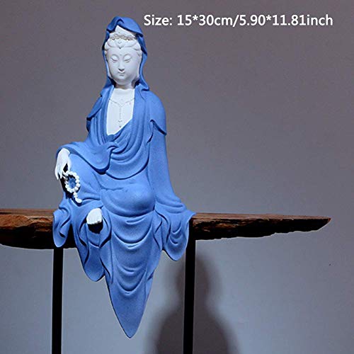 LXDDP Estatuilla cerámica estatuas Quan Yin, Diosa asiática la compasión y la Misericordia, deidad Budista Protectora Las Mujeres, Decorativa