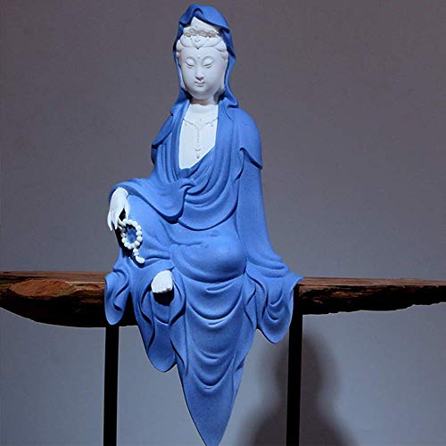 LXDDP Estatuilla cerámica estatuas Quan Yin, Diosa asiática la compasión y la Misericordia, deidad Budista Protectora Las Mujeres, Decorativa