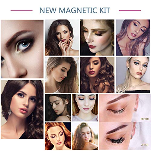 Magneticas Delineador, Pestañas Magnéticas, Pestañas Magneticas Delineador, 3D Reutilizables Naturales Magnéticas, 5 Pares Pestañas Postizas con Eyeliner Waterproof Delineador Magnetico, Con Pinzas