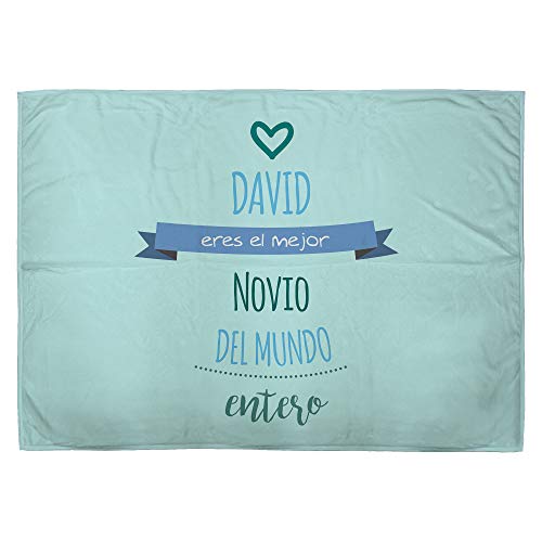 Manta Hombre Personalizada con Nombre. Regalos San Valentin Personalizados. 75X105. Varios Diseños. Mantas Personalizadas por 1 Cara. Manta Suave Love Mejor Chico