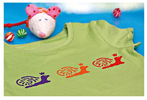 Marabu- Kids Shirt Farbe - Pintura para Camiseta Infantil, 6 x 80 ml, para diseños creativos en Textiles claros, Resistente al Lavado hasta 60 °C, Ideal para niños, Color carbón (0308000000001)