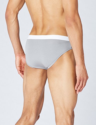 Marca Amazon - find. Slip para Hombre Y-Front, Pack de 5, Gris (Charcoal/Light Grey/Mid Grey), M, Label: M