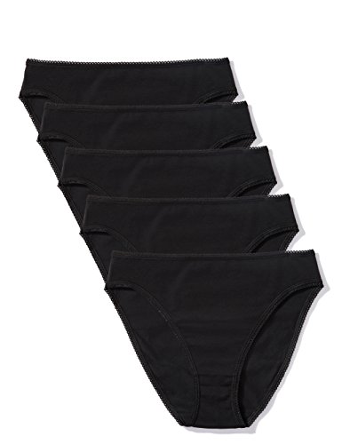 Marca Amazon - IRIS & LILLY Braguita para Mujer Pack de 5, Negro (Black), XL