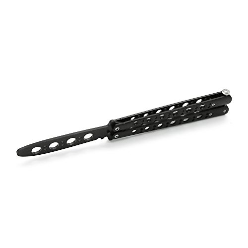 Martial Arts Practice Trainer Cuchillo Herramienta Cuchillo de Titanio/Acero Inoxidable Abanico -Negro