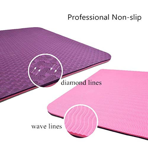 MAXYOGA® Esterilla para Yoga/Pilates/Gimnasia de Material ecológico TPE. Yoga Colchoneta Esterilla Antideslizante y Ligero con Grosor de 6mm, tamaño 183cm x 61cm. -Lila