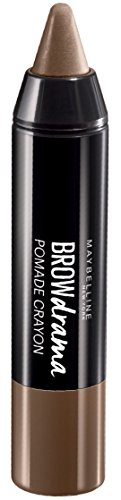 Maybelline Brow Drama Pomade Crayon 02 Medium Brown - Lápices de cejas (Rubio, Medium Brown, Mujeres, 19 mm, 43 mm, 157 mm)