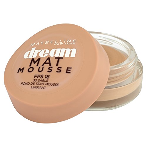 Maybelline Dream Matte Mousse 30 Sable Cazuela Crema - base de maquillaje (Sable, Piel normal, Piel grasosa, Piel sensible, Cazuela, Crema, Mate, Italia)