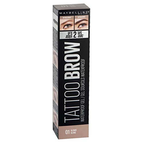 Maybelline MAY TAT.BROW WATERPROOF GEL NU 01 BLOND máscara para cejas Rubio - Máscaras para cejas (Rubio, BLOND, Definición, Larga duración, Cualquier género, EBC8B2, 22 mm)