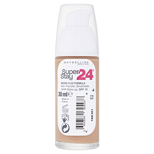 Maybelline Superstay 24HRS 48 Sun Beige - base de maquillaje (Frasco dispensador, Sun Beige, Piel mixta, Piel seca, Piel normal, Piel grasosa, Piel sensible, Francia)