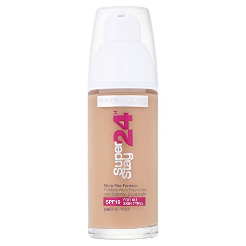 Maybelline Superstay 24HRS 48 Sun Beige - base de maquillaje (Frasco dispensador, Sun Beige, Piel mixta, Piel seca, Piel normal, Piel grasosa, Piel sensible, Francia)