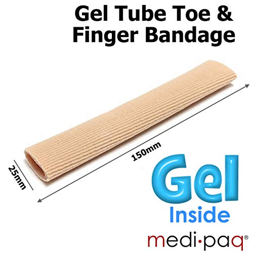 Medipaq Tubo de Gel Vendaje Separador de Dedos de Pie y Manos – Alivio del Dolor de Ampollas Callos Callosidades y Otras Dolencias – 1x Tubo Elástico para Dedos