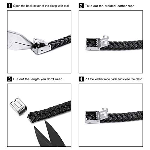 MeMeDIY Nombre Pulsera Pulseras Personalizadas para Mujeres Pulseras Personalizadas para Niños Hombres Niñas Acero Inoxidable Grabado De Cuero Genuino Brazalete Trenzado Ajustable (6 Colores)