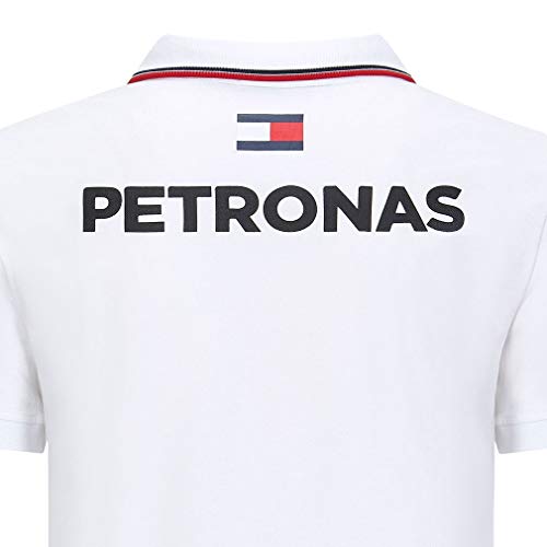 Mercedes-Benz Mercedes AMG Petronas Team Poloshirt Camisa de Polo, Blanco, Blanca, S para Hombre