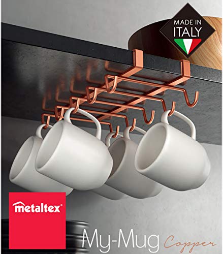 Metaltex My Mug Copper - Colgador para 10 Tazas, Color Cobre