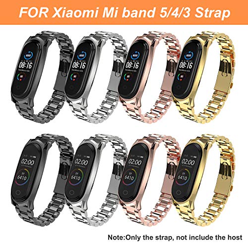 Mijobs Correas de Mi Band 5 Mi Band 4&3 Correa Bracelet, Wrist Strap Replacement Band Correa Pulsera Acero para Mi Band 5/4/3 Correa(No Host)