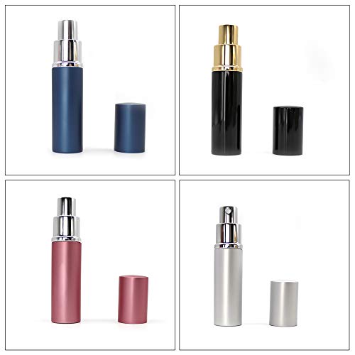 Mila-Amaz 4Pcs 10ml Botellas de Atomizador de Perfume Recargable Botellas de Spray de Vacío Mini Botella de Perfume con Embudo