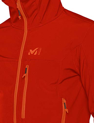 MILLET Track Hoddie - Chaqueta de Softshell para Hombre, Hombre, Color Pompeian Red, tamaño Small