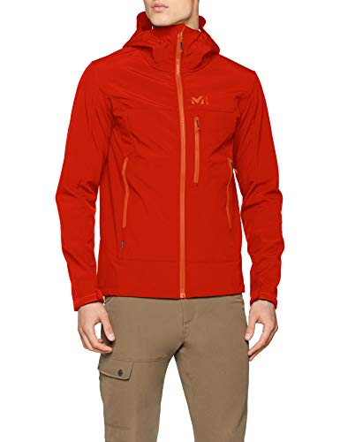 MILLET Track Hoddie - Chaqueta de Softshell para Hombre, Hombre, Color Pompeian Red, tamaño Small