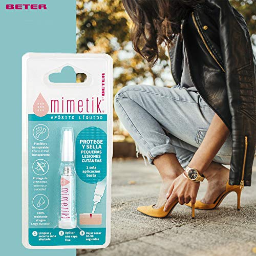 Mimetik by Beter Tirita Transparente Líquida - Forma Una Capa Protectora Flexible, Transpirable Y 100% Resistente al Agua Que Sella la Zona Afectada Creando Una Segunda Piel, Estándar (18001)