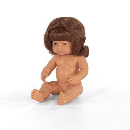 Miniland –Muñeco bebé Europeo Niña Pelirroja. Vinilo Suave de 38cm. Rasgos étnicos y sexuado para el Aprendizaje de la Diversidad. Ligero y Agradable Perfume. Colección de Diferentes etnias y sexos.