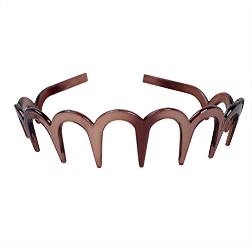 Minkissy diadema de zig zag diadema de dientes de tiburón dientes de resina peine aro de pelo banda para el cabello accesorios para el cabello para mujeres damas niñas 3 piezas (estilo 1)