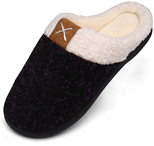 Mishansha Pantuflas Casa Hombre Zapatillas Estar por Casa para Mujer Antideslizantes CáLido Zapatillas de Invierno Morado Gr.40/41