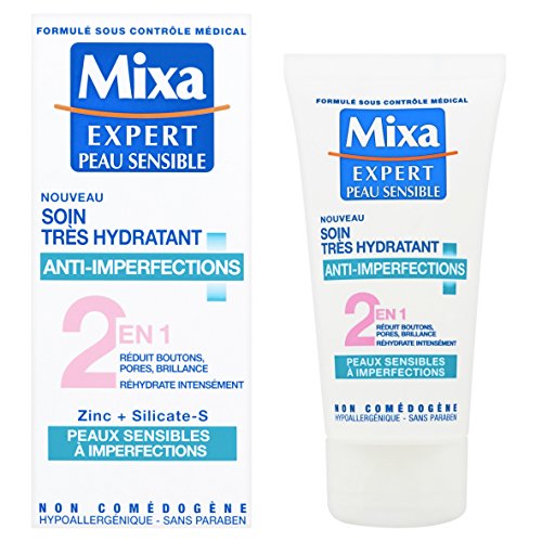 MIXA Experto Cuidado de la Piel Sensible 2 en 1 Anti-Imperfecciones Hidratante Muy 50ml